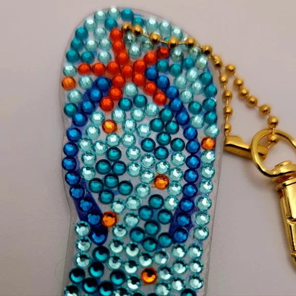 Anchor and Starfish Blue Flip-flops Keychain - Picture 4 of 4